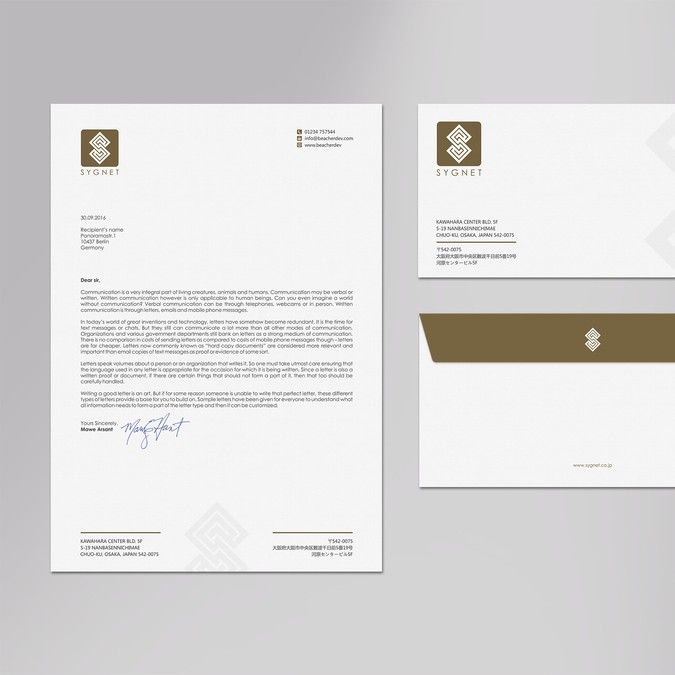 Premium letterheads and envelopes